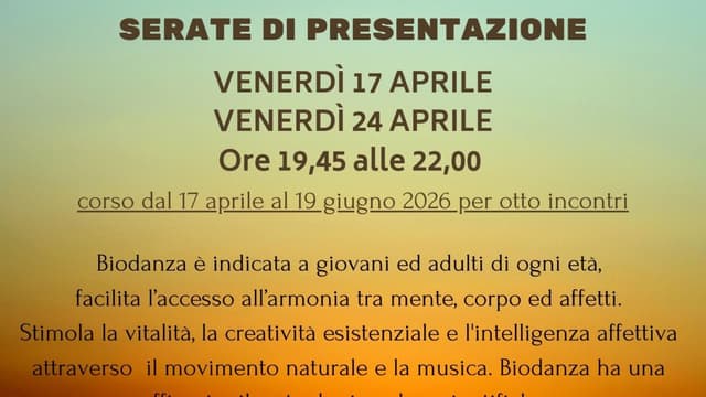 Presentazione Corso di Biodanza